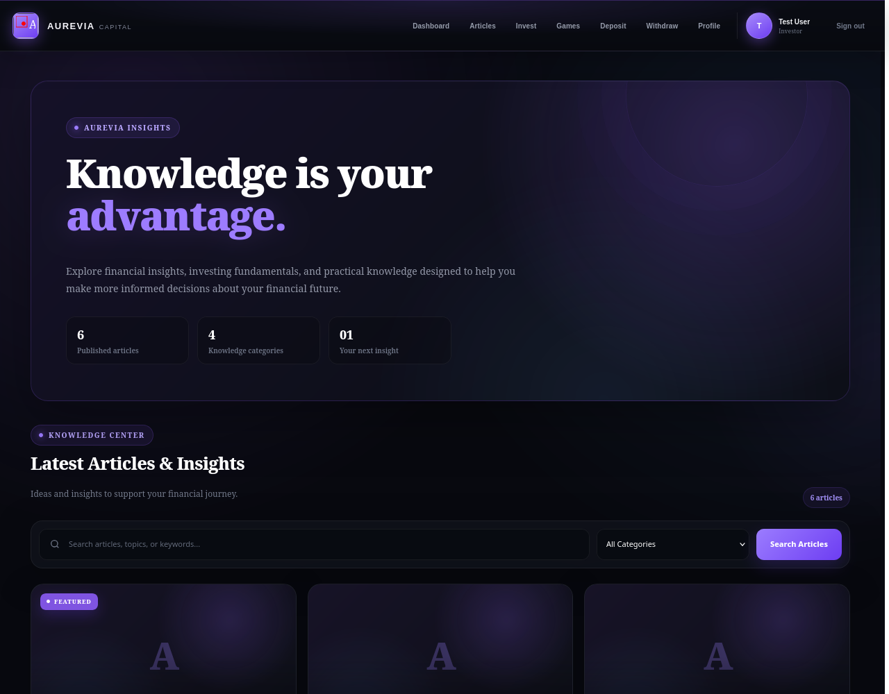 Aurevia Capital — articles page